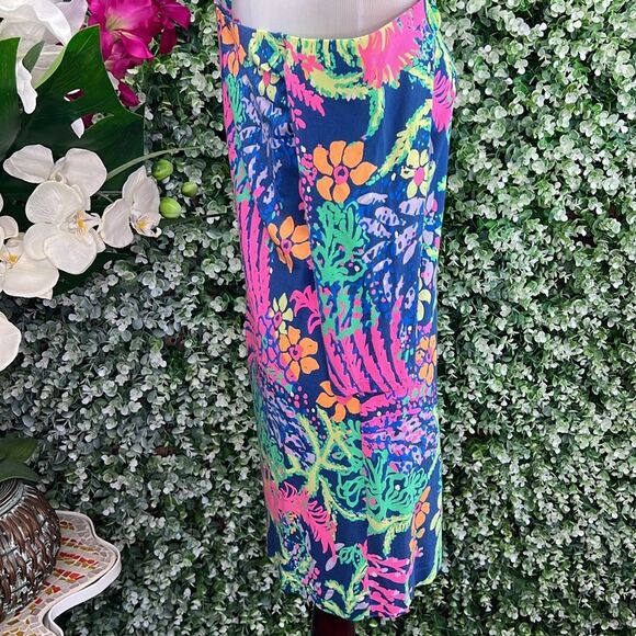 Lilly Pulitzer Indigo All A Glow Tropical Floral Laurana Off The Shoulder Dress - Picture 6 of 13